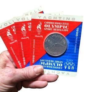 Vintage 1996 Atlanta Olympics Commemorative Coin Volleyball/Yachting USA